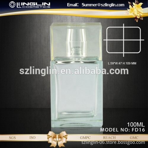 100ml 3.4oz clear empty glass perfume bottles with cap